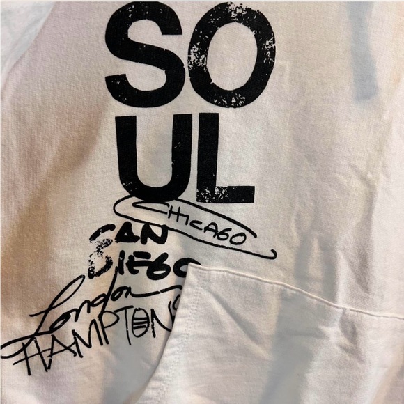 Soul White Graphic Hoodie for Men French Terry CottonSize M